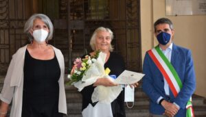 Marina Iemmi Presidente OPI Parma con il sindaco pizzarotti e l'assessore paci